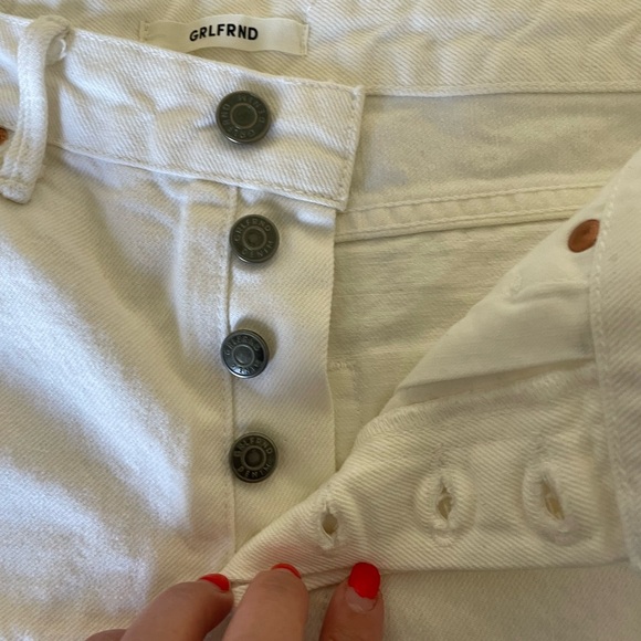 GRLFND white Jourdan denim cutoff shorts in tear it up - Picture 6 of 13